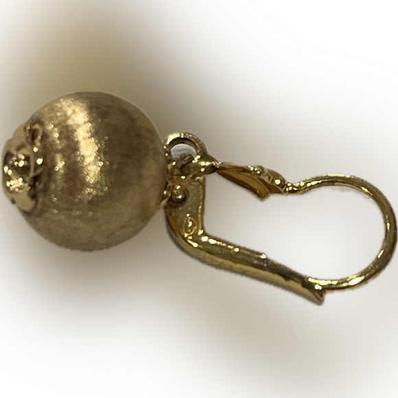 Veronese 925 & Gold Ball Drop Earrings: Brushed Vermeil Dangle Earrings - Picture 11 of 14